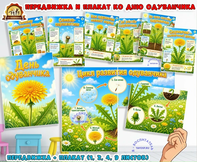 Передвижка и плакат ко дню одуванчика