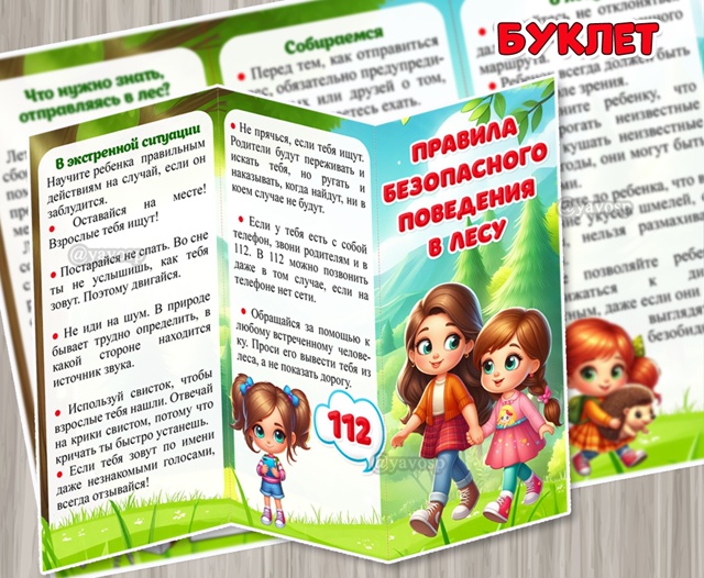 Буклет для родителей «Правила безопасного поведения в лесу»