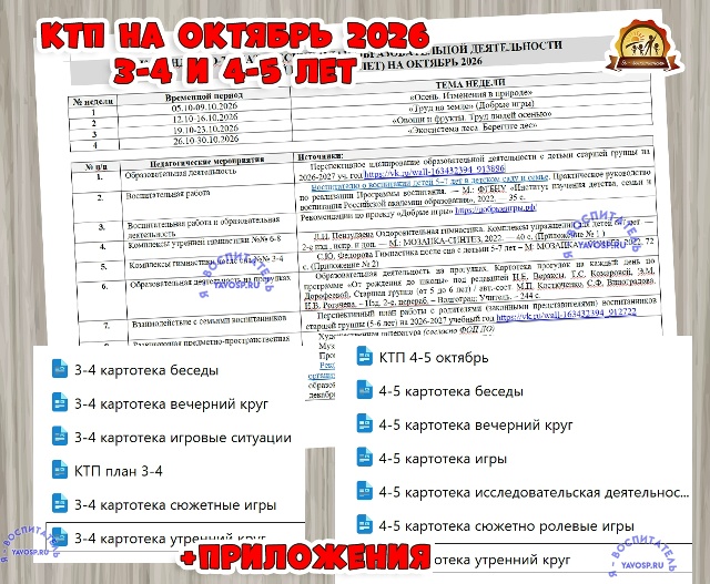 КАЛЕНДАРНО-ТЕМАТИЧЕСКИЙ ПЛАН (КТП) ОБРАЗОВАТЕЛЬНОЙ ДЕЯТЕЛЬНОСТИ