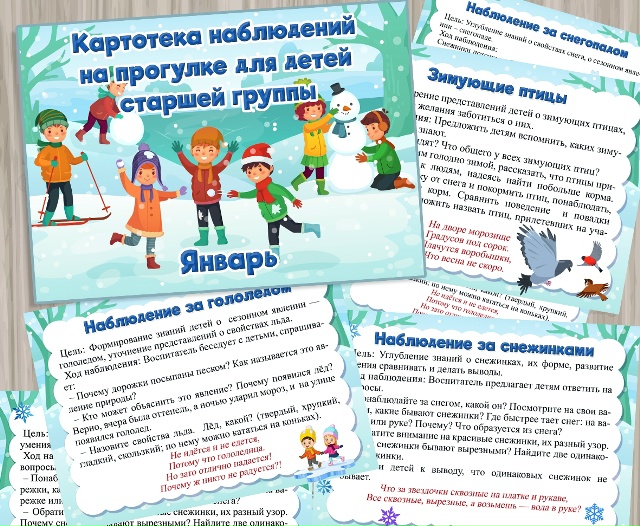 Картотека наблюдений на ЯНВАРЬ