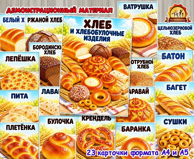 Демонстрационный материал «Хлеб и хлебобулочные изделия»