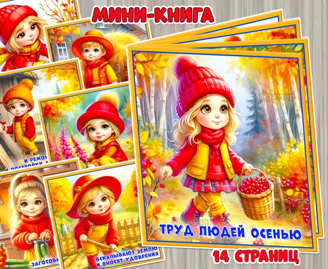 Мини-книга «Труд людей осенью».