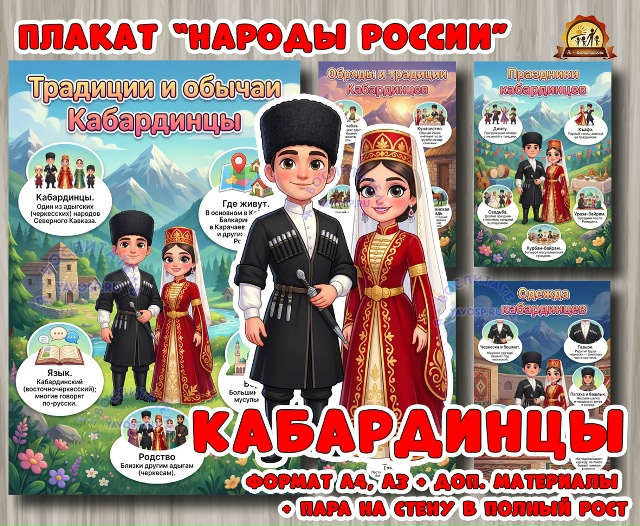 Плакаты из цикла «Народы России» - «Кабардинцы»