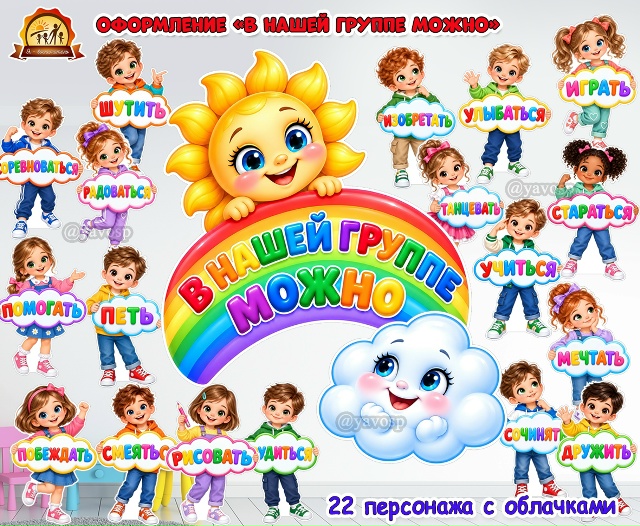 Оформление «В нашей группе можно» с детьми
