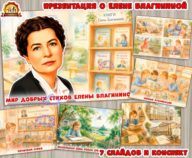 Детям о Елене Благининой - презентация и краткий конспект