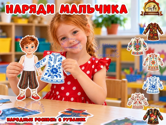 Дидактическая игра "Наряди мальчика. Народные росписи"