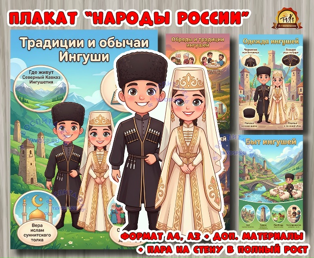 Плакаты из цикла «Народы России» - «Ингуши»