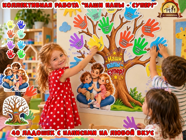 Коллективная работа "Наши папы — супер!"