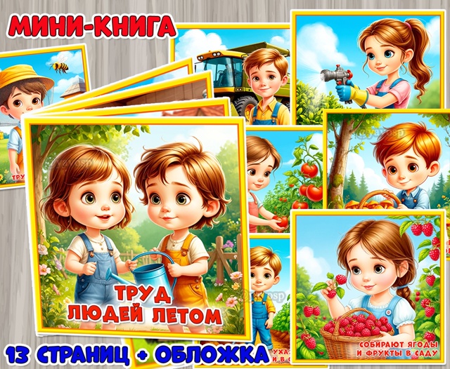 Мини-книга «Труд людей летом»