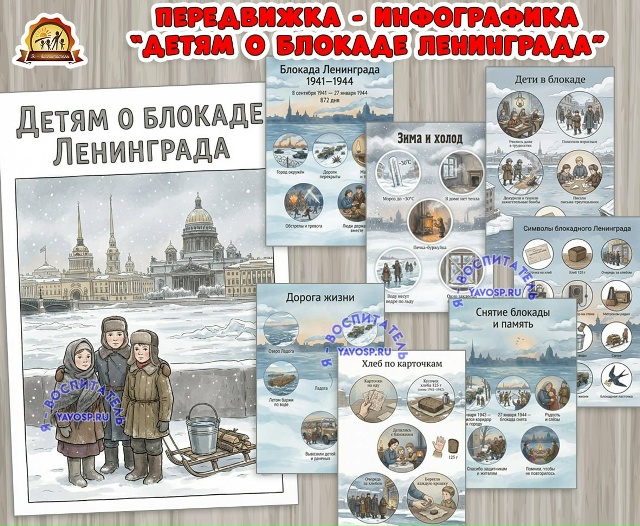 Передвижка - инфографика "Детям о блокаде Ленинграда"