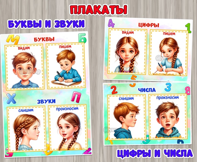 Плакаты-подсказки «Буквы и звуки» и «Цифры и числа»
