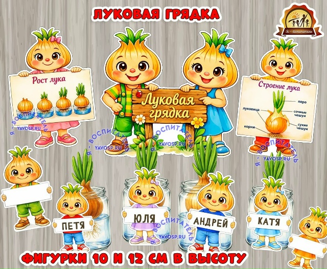 Оформление "Луковая грядка" для огорода на подоконнике