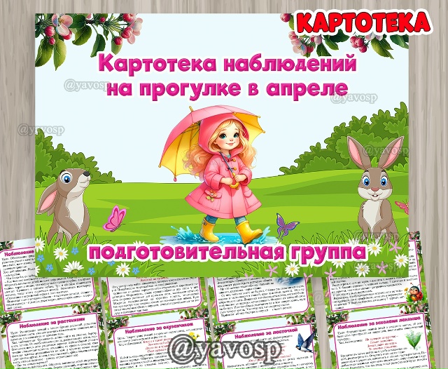 Картотека наблюдений на прогулке