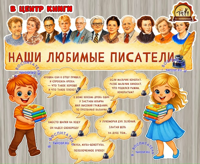 Оформление ко дню поэзии "Наши любимые писатели"