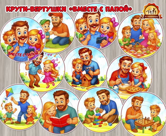Круги-вертушки «Вместе с папой»