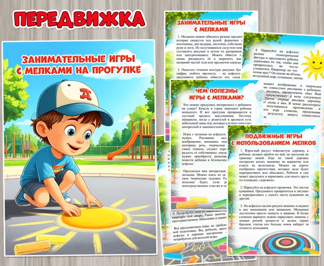 Занимательные игры с мелками на прогулке