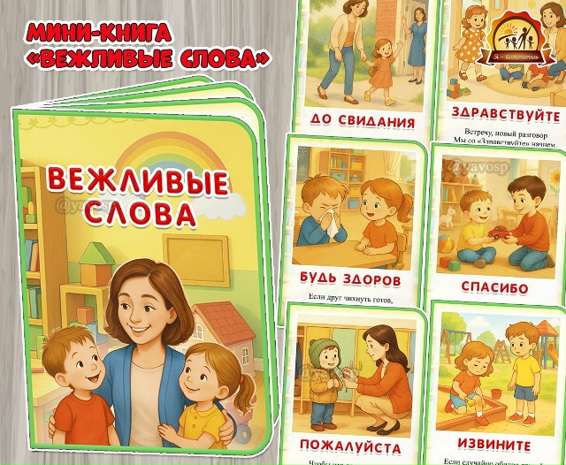 Мини-книга для самых маленьких «Вежливые слова»