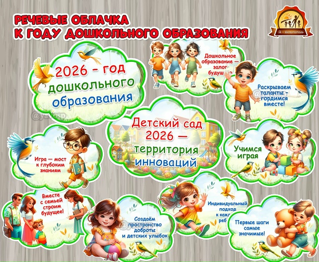 Речевые облачка «2026 – год дошкольного образования»