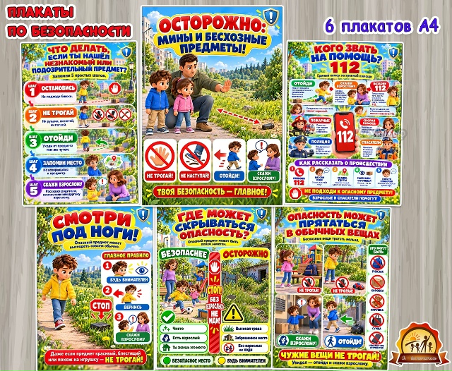 Плакаты по минной и антитеррористической безопасности