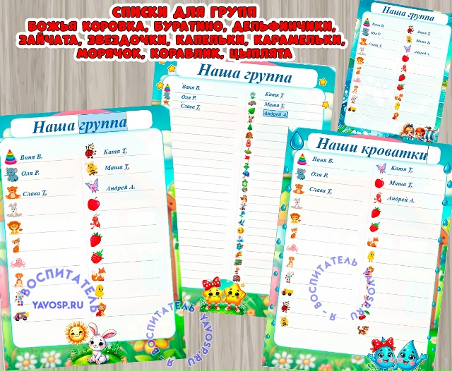 Списки к маркировке на группы: